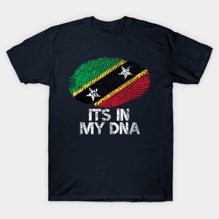 Saint Kitts and Nevis Roots Flag Fingerprint T-Shirt